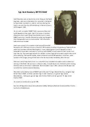 A preview of a PDF biography for Newbery, Kent